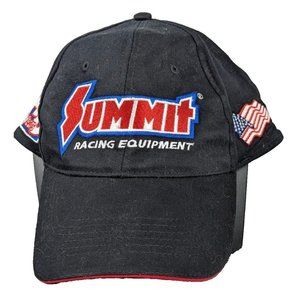 Summit Racing Equipment 4oth anniv Baseball snap Hat Black Snapback‎ USA Flag